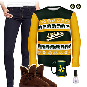 Oakland Athletics Ugly Sweater Love