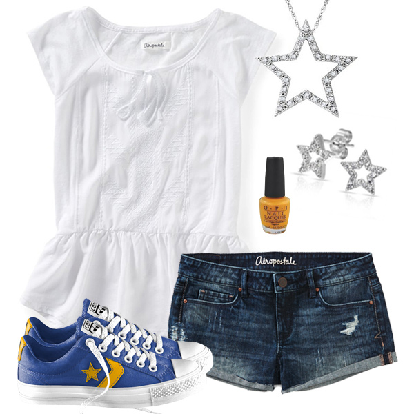Cute Tee & Jean Shorts Outfit