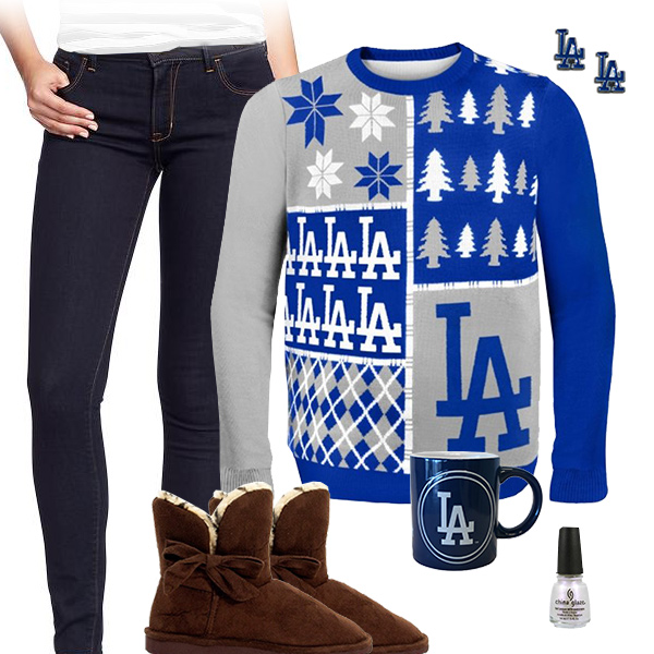 Los Angeles Dodgers Sweater Outfit