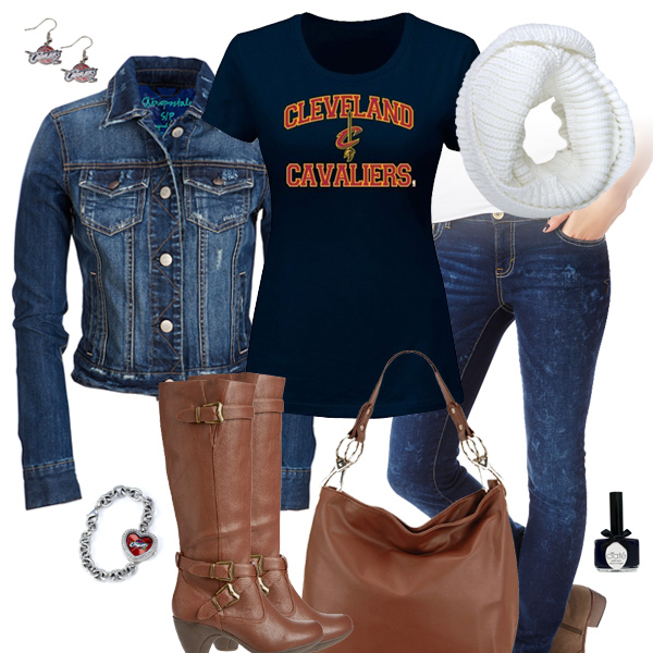 Cleveland Cavaliers Jean Jacket Outfit