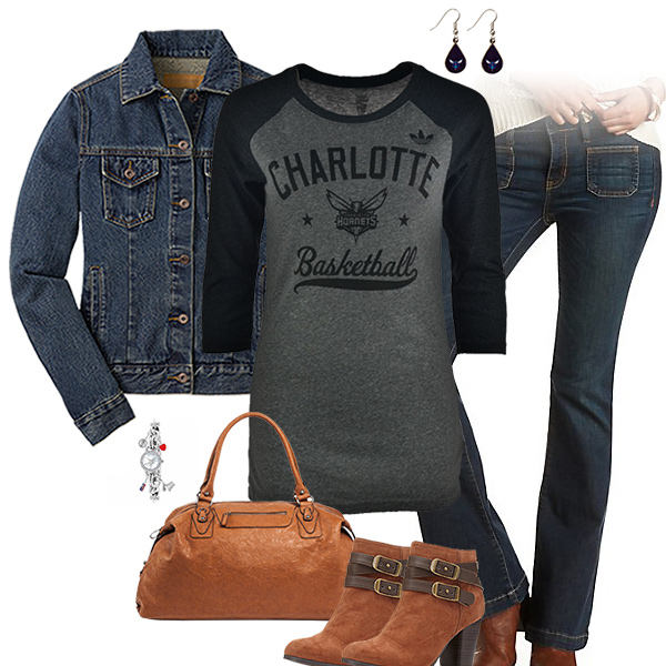 Charlotte Hornets Flare Jeans Outfit