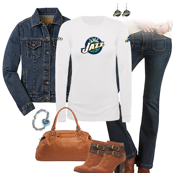 Utah Jazz Flare Jeans Outfit