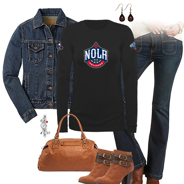 New Orleans Pelicans Flare Jeans Outfit