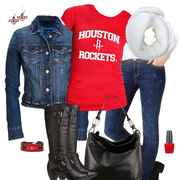 Houston Rockets Jean Jacket Outfit