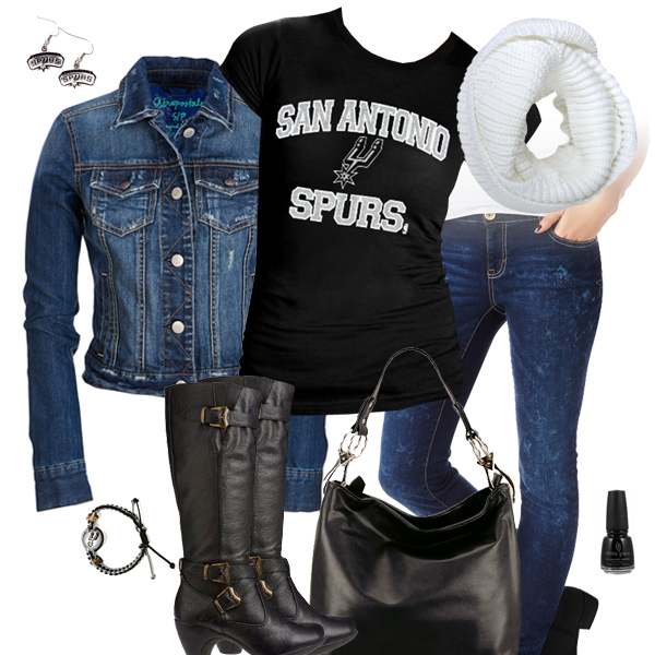 San Antonio Spurs Jean Jacket Outfit