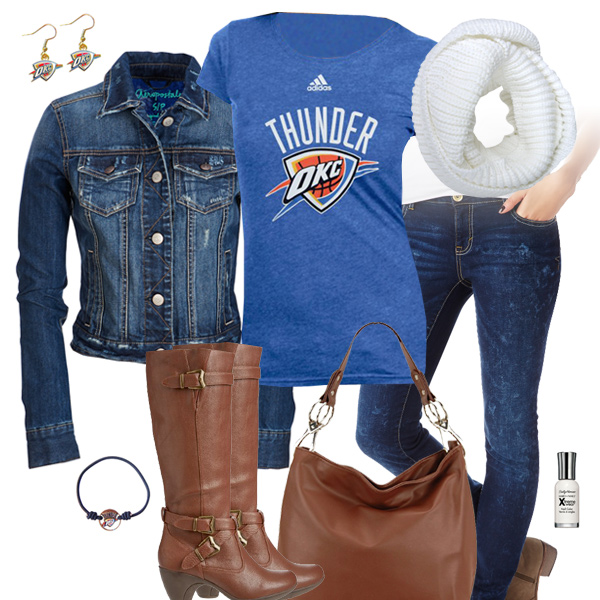 Oklahoma City Thunder Jean Jacket Outfit