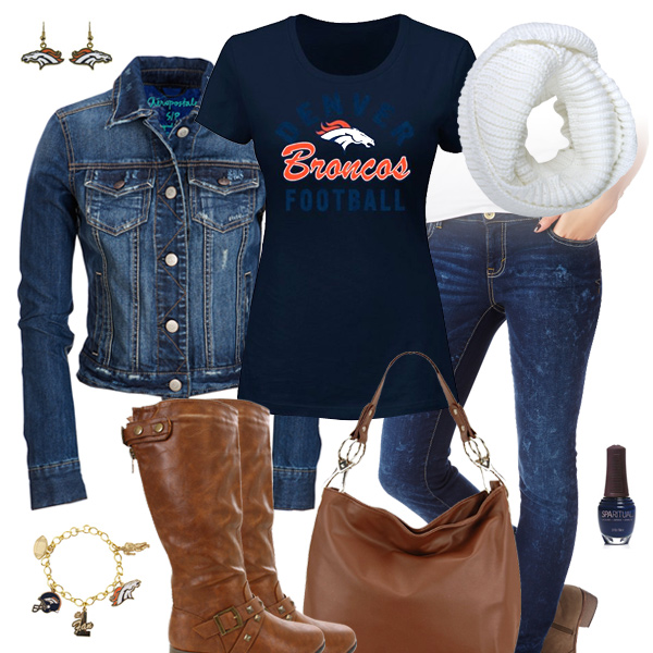 Denver Broncos Jean Jacket Outfit