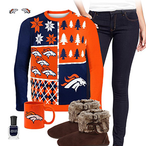 Denver Broncos Ugly Sweater Love