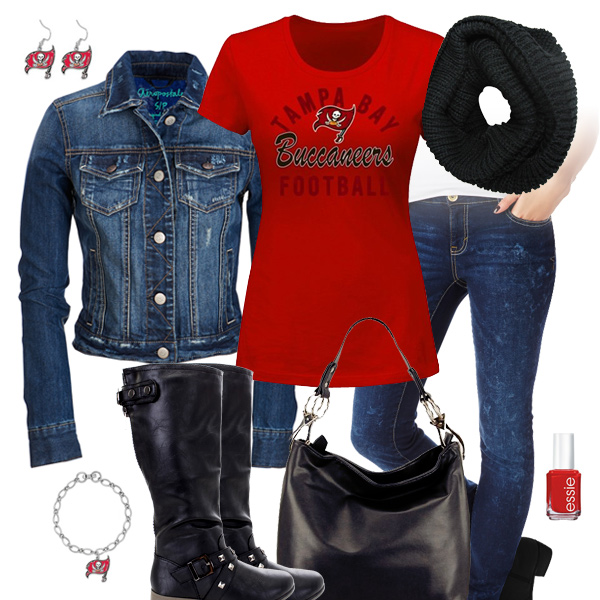 Tampa Bay Buccaneers Jean Jacket Outfit
