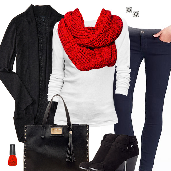 Cardigan & Scarf Outfit