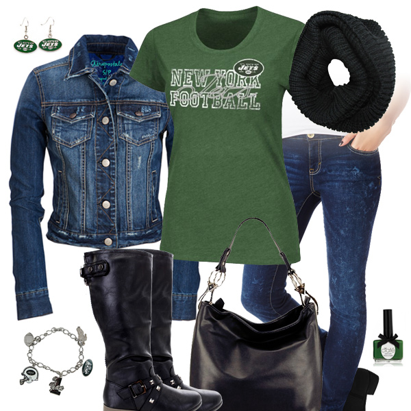 New York Jets Jean Jacket Outfit