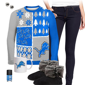 Detroit Lions Ugly Sweater Love