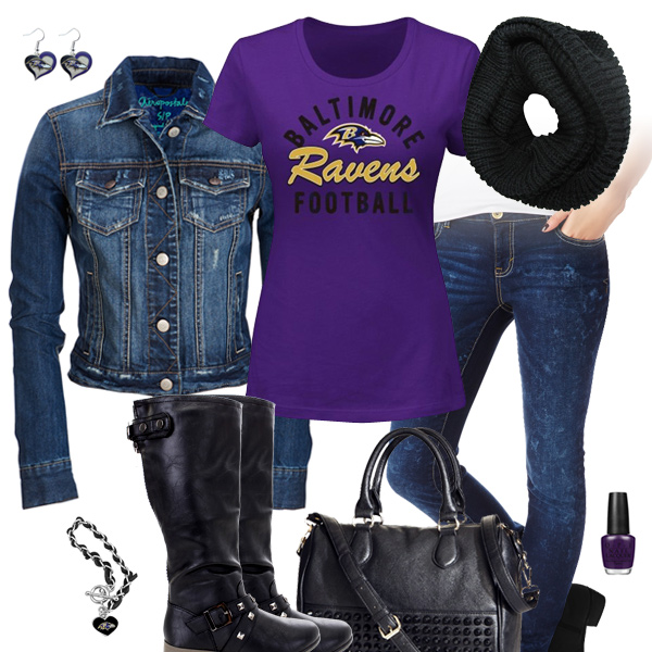 Baltimore Ravens Jean Jacket Outfit