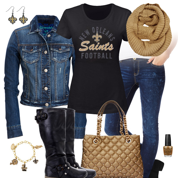 New Orleans Saints Jean Jacket Outfit