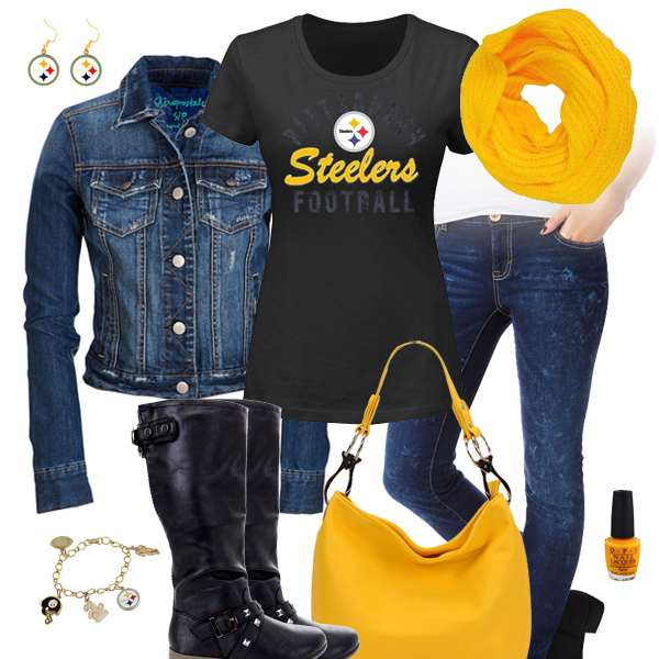 Pittsburgh Steelers Jean Jacket Outfit