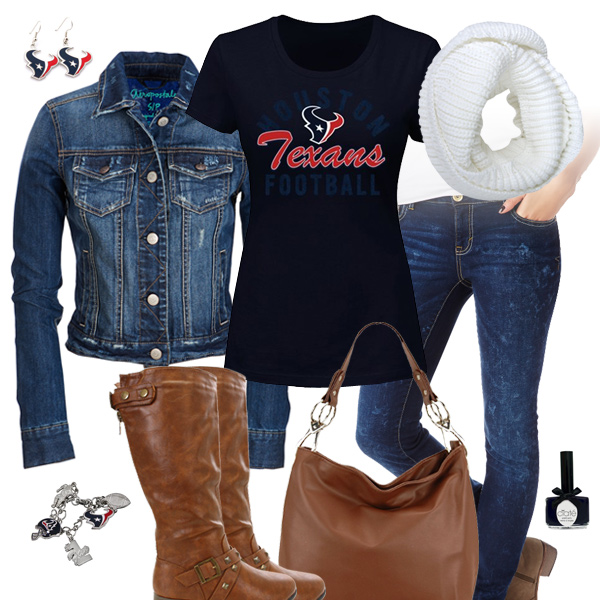 Houston Texans Jean Jacket Outfit