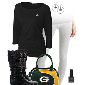 Green Bay Packers Inspired Leggings Outfit