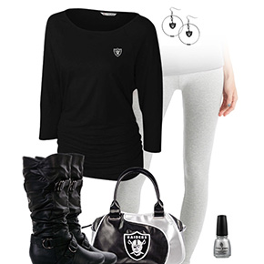 Oakland Raiders Inspired Leggings Outfit