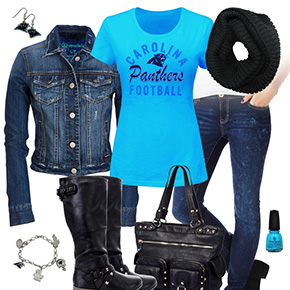 Carolina Panthers Jean Jacket Outfit