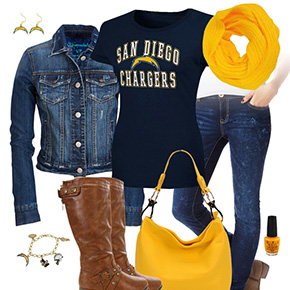 San Diego Chargers Jean Jacket Outfit