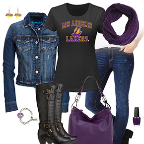 Los Angeles Lakers Jean Jacket Outfit