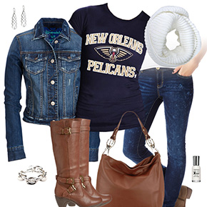 New Orleans Pelicans Jean Jacket Outfit