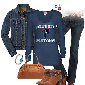 Detroit Pistons Flare Jeans Outfit