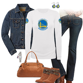 Golden State Warriors Flare Jeans Outfit
