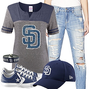 San Diego Padres Cute Boyfriend Jeans Outfit