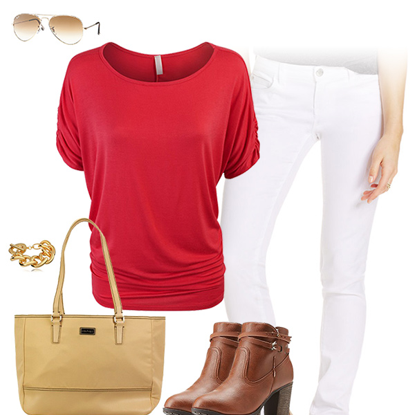 Chic Red Top Outfit