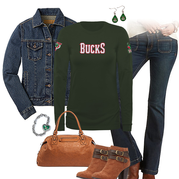 Milwaukee Bucks Flare Jeans Outfit