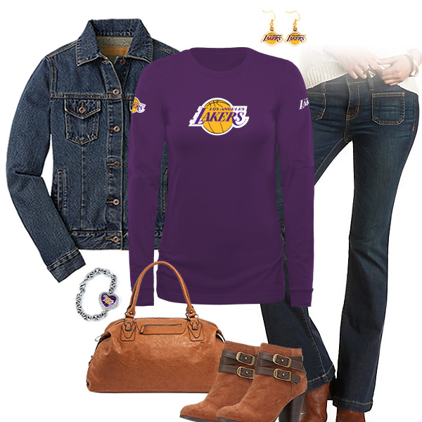 Los Angeles Lakers Flare Jeans Outfit