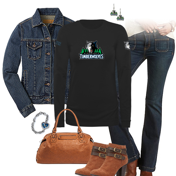 Minnesota Timberwolves Flare Jeans Outfit