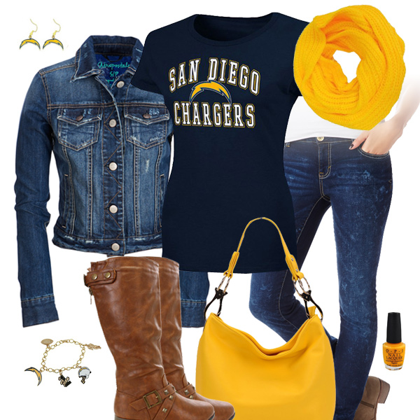 San Diego Chargers Jean Jacket Outfit
