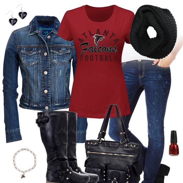Atlanta Falcons Jean Jacket Outfit