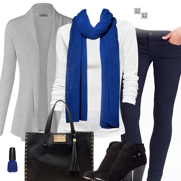 Cardigan & Scarf Outfit