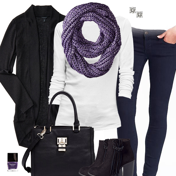 Cardigan & Scarf Outfit