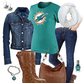 Miami Dolphins Jean Jacket Outfit