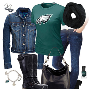 Philadelphia Eagles Jean Jacket Outfit