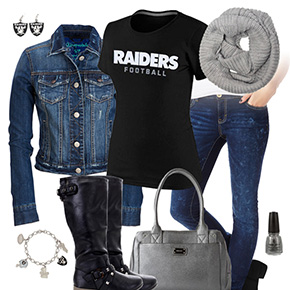 Oakland Raiders Jean Jacket Outfit