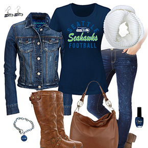 Seattle Seahawks Jean Jacket Outfit