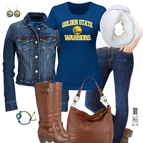 Golden State Warriors Jean Jacket Outfit