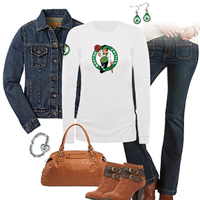 Boston Celtics Flare Jeans Outfit