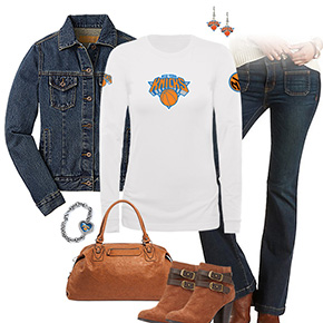 New York Knicks Flare Jeans Outfit