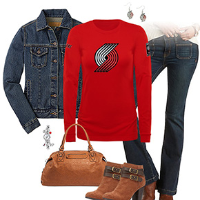Portland Trail Blazers Flare Jeans Outfit