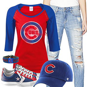 Chicago Cubs Cute Boyfriend Jeans Outfit