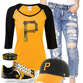 Pittsburgh Pirates Cute Boyfriend Jeans Outfit