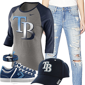 Tampa Bay Rays Cute Boyfriend Jeans Outfit
